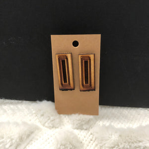 Rectangle Wooden Earrings