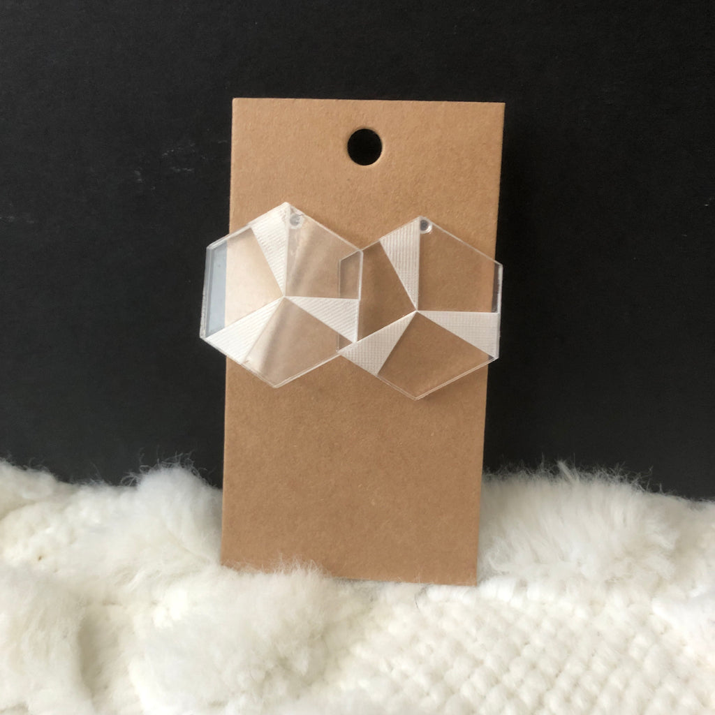 Hexagon Triangle Swirl Earrings