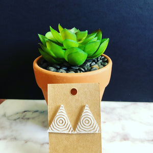 Geometric Central Circle Triangle Earrings