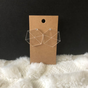 Hexagon Clear Earrings